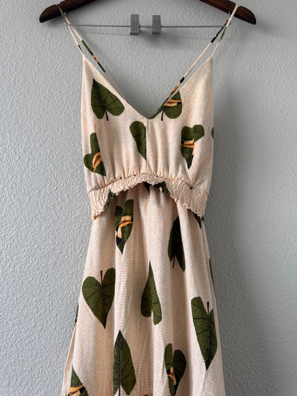 Farm Rio Tucano Toucan Bird Linen Blend Maxi Dress Cream Green Open back Small - Picture 5 of 14